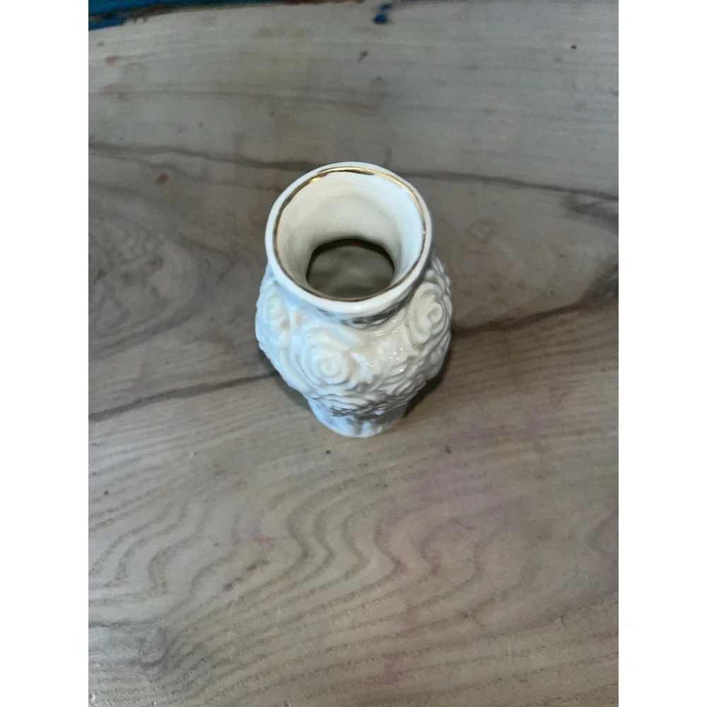 Vintage International Silver Co. Ceramic Rose Bud Vase